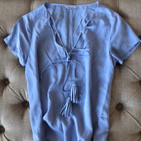 Naked Zebra Tops - MOVING NEXT WEEK Naked Zebra Lace Up Tassel Top